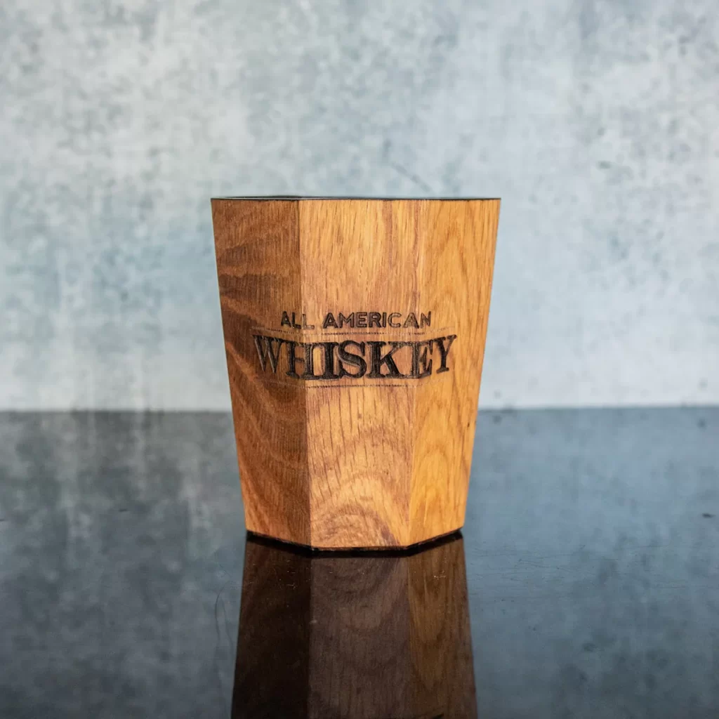 This Wooden Whiskey Glass is Fire